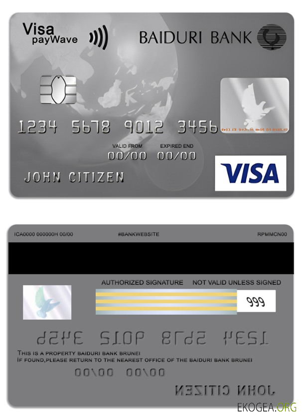 Carte de crédit Visa Classic de la Banque Brunei Baiduri